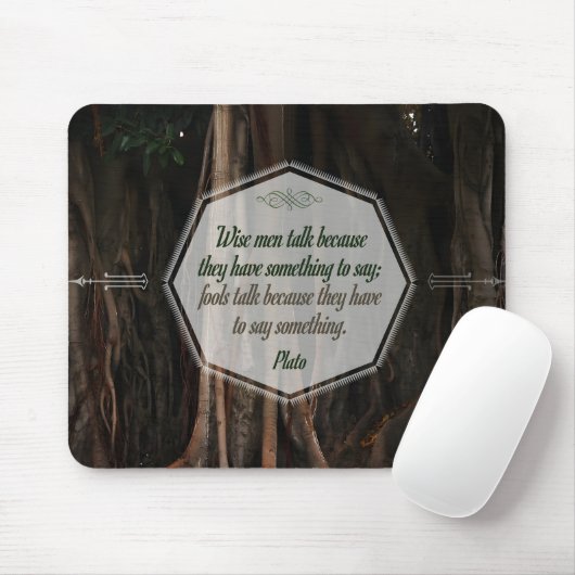 Plato Inspirerend Quote "Wise mannen talk" Muismat (Met muis)
