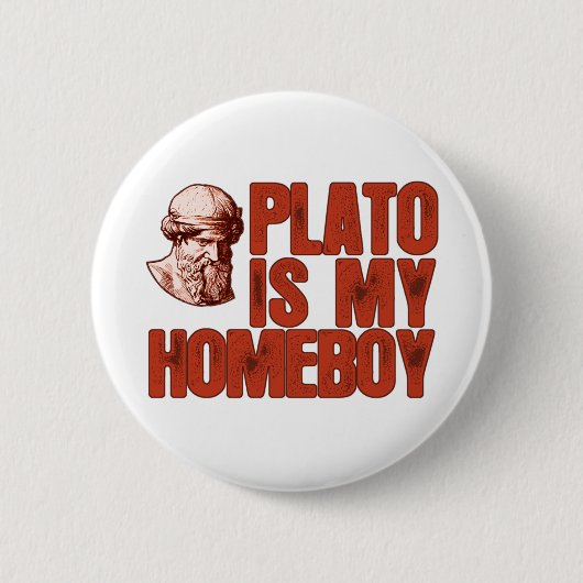 Plato is mijn thuisjongen ronde button 5,7 cm (Voorkant)