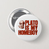 Plato is mijn thuisjongen ronde button 5,7 cm (Voorkant /achterkant)
