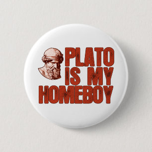 Plato is mijn thuisjongen ronde button 5,7 cm