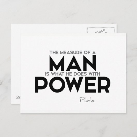 Plato: Mate van een man, macht Briefkaart (Voorkant / Achterkant)