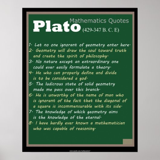 Plato Mathematics citeert Poster (Voorkant)