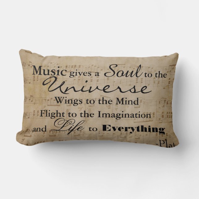 Plato Music Quote - Lendenkussen Kussen (Voorkant)