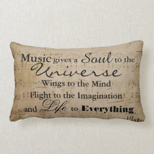 Plato Music Quote - Lendenkussen Kussen