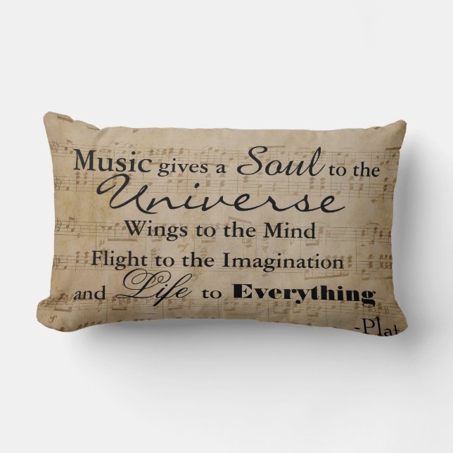 Plato Music Quote - Lumbar Pillow Kussen (Voorkant)