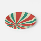 Plato Papel Radial Verde, Rojo y Crema Papieren Bordje (Gekanteld)