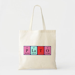 Plato periodieke tabelnaam canvas tas
