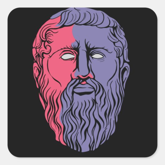 Plato Philosopher Portrait Vierkante Sticker (Voorkant)