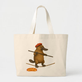 Plato platypus tightrope walker grote tote bag