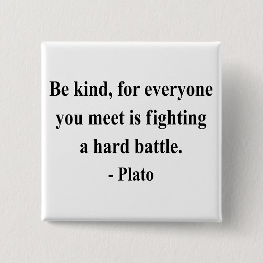 Plato Quote 1a Vierkante Button 5,1 Cm (Voorkant)