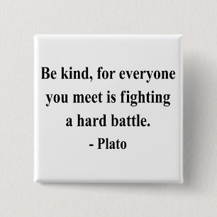 Plato Quote 1a Vierkante Button 5,1 Cm