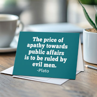 Plato Quote over het gevoel voor politiek Kaart