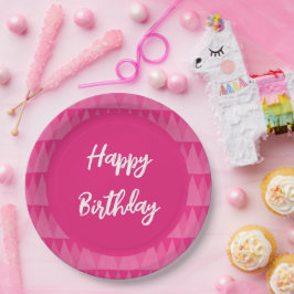 Plato rosa texto editable papieren bordje