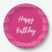 Plato rosa texto editable papieren bordje (Voorkant)