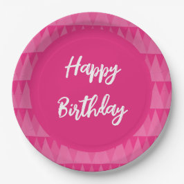 Plato rosa texto editable papieren bordje