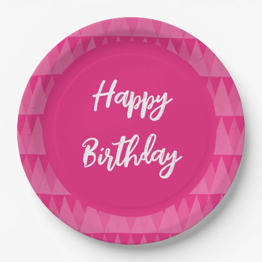 Plato rosa texto editable papieren bordje (Voorkant)