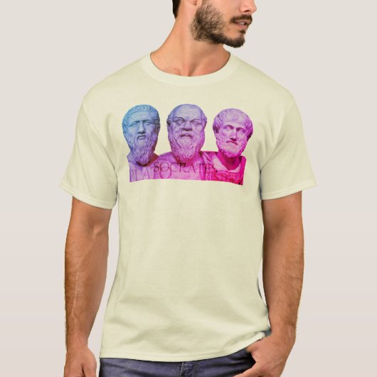 Plato, Socrates en Aristoteles T-shirt (Voorkant)