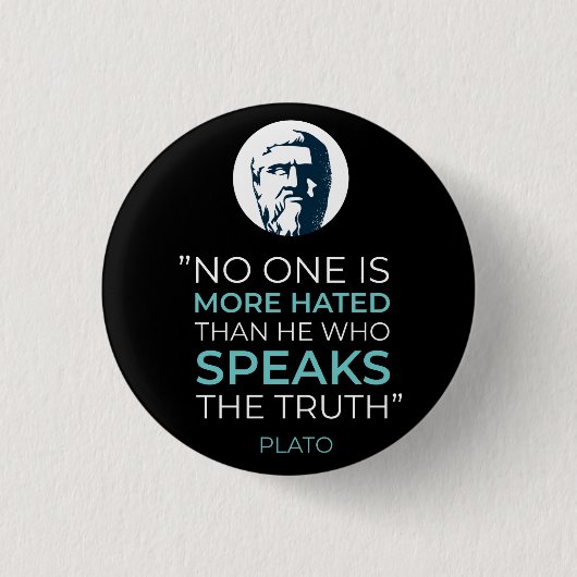 Plato Truth Philosophy Quote Ronde Button 3,2 Cm (Voorkant)