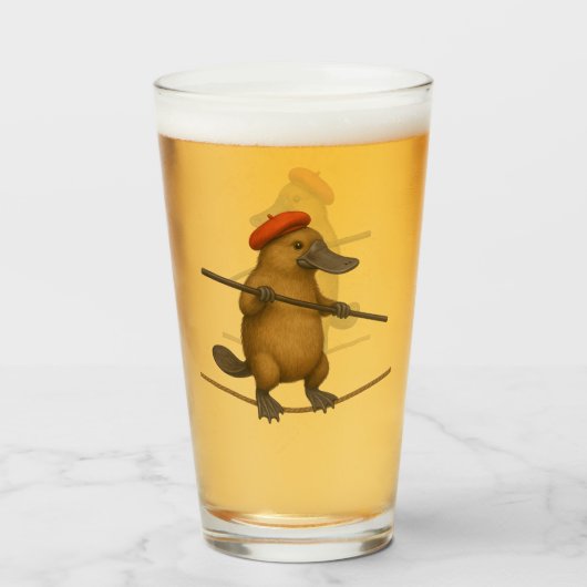 Plato vogelbekdier koorddanser glas (Voorkant gevuld)