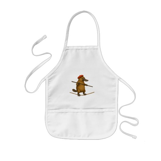 Plato vogelbekdier koorddanser kinder schort (Voorkant)