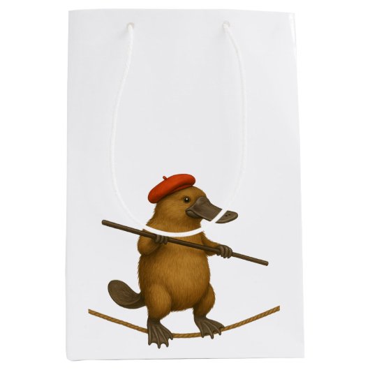 Plato vogelbekdier koorddanser medium cadeauzakje (Voorkant)