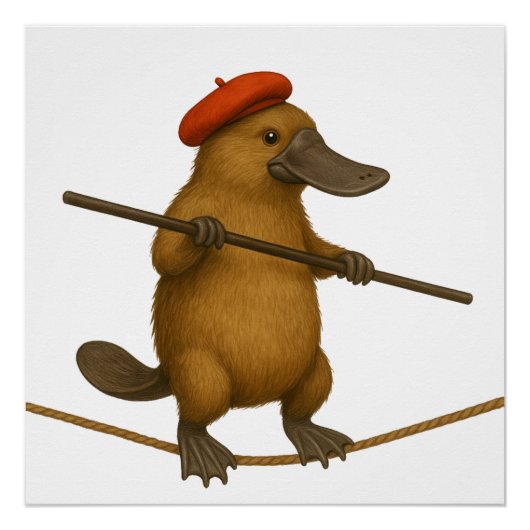 Plato vogelbekdier koorddanser perfect poster (Voorkant)