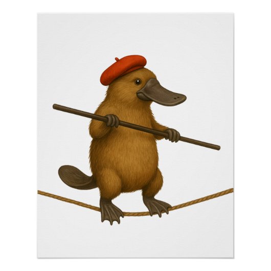 Plato vogelbekdier koorddanser perfect poster (Voorkant)