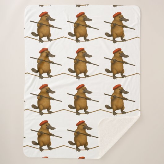 Plato vogelbekdier koorddanser sherpa deken (Voorkant)