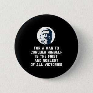 Plato voor een Man om zichzelf te veroveren Filoso Ronde Button 5,7 Cm
