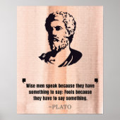 Plato "Wise Mannen Speak" Citaat Poster (Voorkant)
