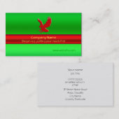 Platoping Red Eagle on green metallic look-effect Visitekaartje (Voorkant / Achterkant)