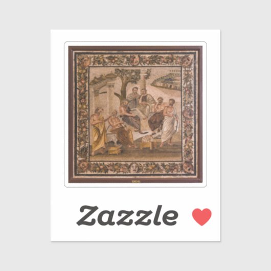 Plato's Academie mozaïek Sticker (Vel)