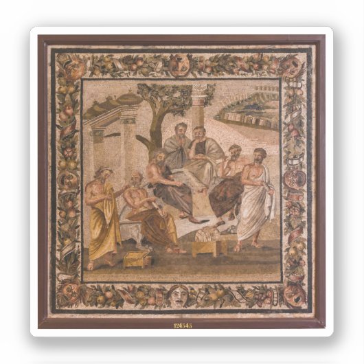 Plato's Academie mozaïek Sticker (Voorkant)