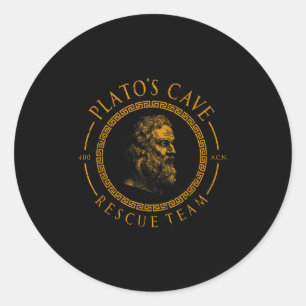 Platos Cave Rescue Team Ancient Griekse filosofie Ronde Sticker