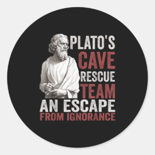 Platos Cave Rescue Team - Oude Griekse filosofie Ronde Sticker
