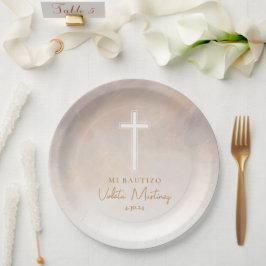 Platos de Bautizo Morado Spaans Papier Borden Papieren Bordje