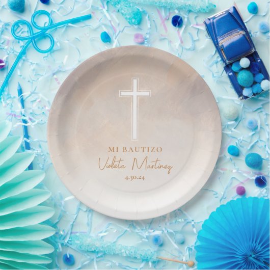 Platos de Bautizo Morado Spaans Papier Borden Papieren Bordje (Feest)