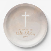 Platos de Bautizo Morado Spaans Papier Borden Papieren Bordje (Voorkant)
