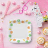 Platos de papel frutas cítricas papieren bordje (Feest)