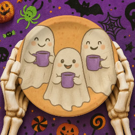 Platos de papel spooky cozy para fiestas papieren bordje
