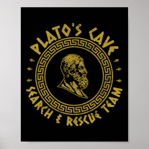 Plato's Grotten Zoek- En Reddingsteams Funny Philo Poster