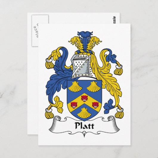 Platt Family Crest Briefkaart (Voorkant / Achterkant)