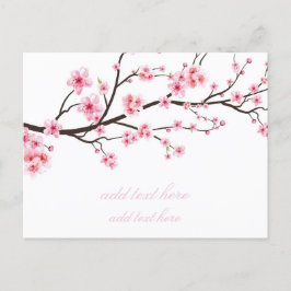 PLATTE AANKONDIGINGSPOSTKAART : SAKURA-BLOEI FEESTDAGENKAART