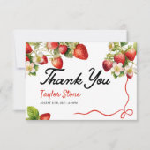Platte aardbeikaart met dankbetuiging bedankkaart (Voorkant)