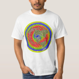 Platte aarde 1 met temperatuur en waterstroom t-shirt
