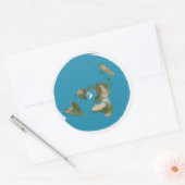 Platte Aarde Azimuthal Equidistant Kaart Stickers (Envelop)