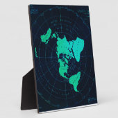 Platte aarde kaart (azimutale equidistante project fotoplaat (Zijkant)