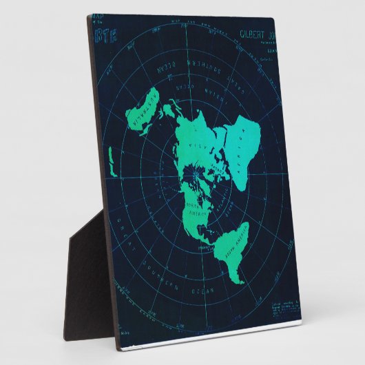 Platte aarde kaart (azimutale equidistante project fotoplaat (Zijkant)