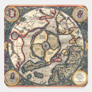 platte aarde map magnetische bumper stickers