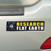 PLATTE AARDE ONDERZOEK BUMPERSTICKER (Op auto)